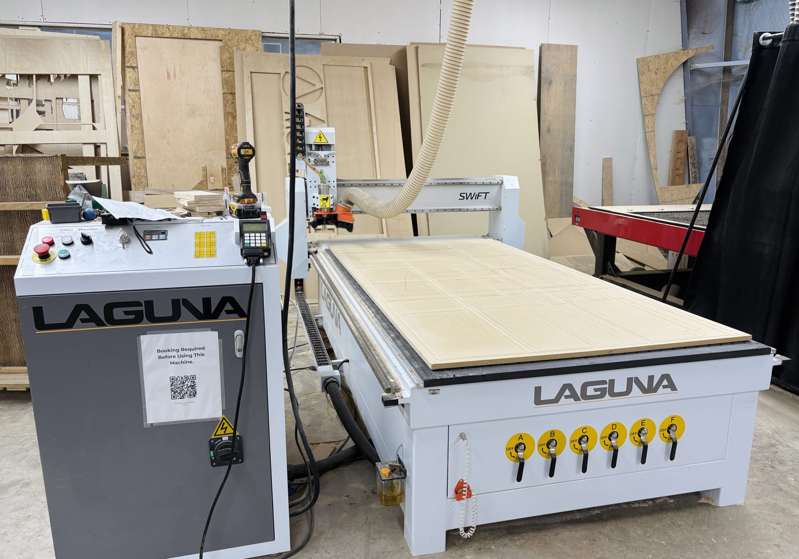 Laguna machine in woodshop